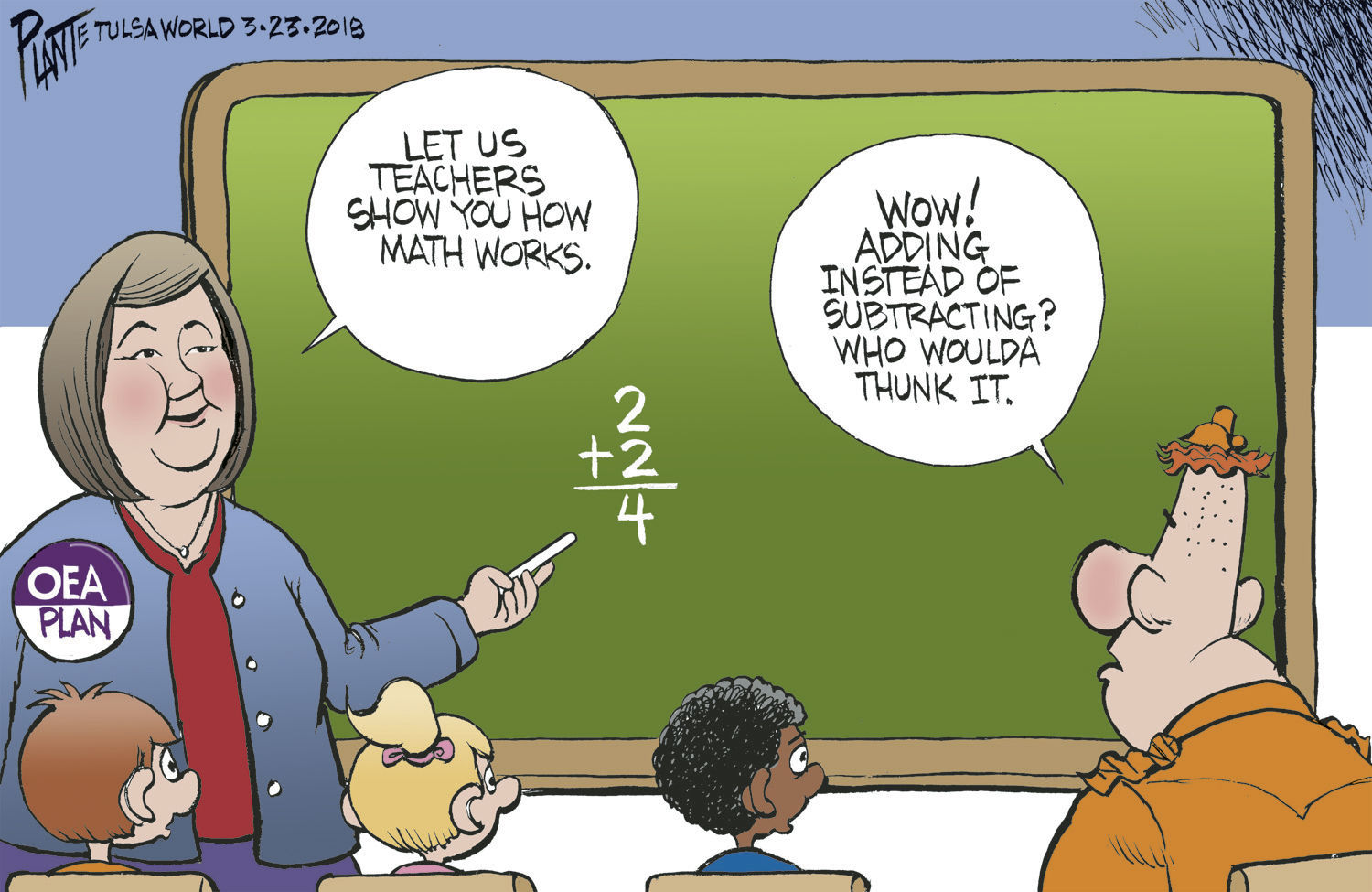 Bruce Plante Cartoon: Oklahoma Education Association's plan